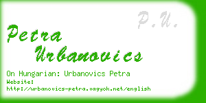 petra urbanovics business card